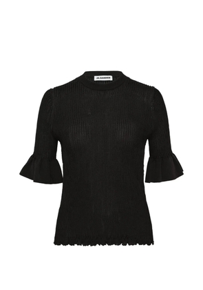 Jil Sander ruffled short-sleeve T-shirt - Black