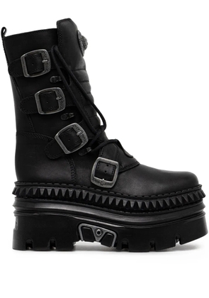 NEW ROCK buckle platform boots - Black