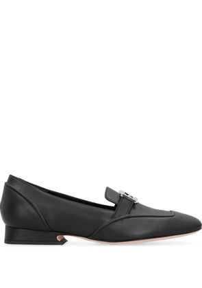 Alberta Ferretti metal-logo loafers - Black