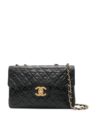 CHANEL Pre-Owned 1990s maxi Jumbo quilted leather shoulder bag - Black