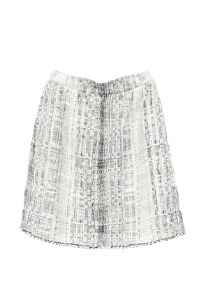 CHANEL Pre-Owned 1986-1988 tweed fake pearl skirt - White