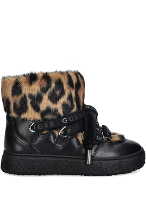 GUESS USA Unessa faux-fur trim ankle boots - Black