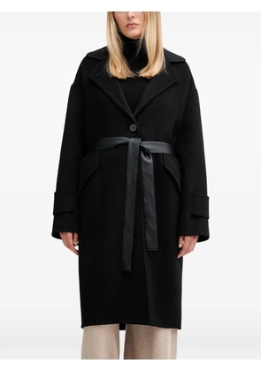Marc Aurel belt buttoned coat - Black