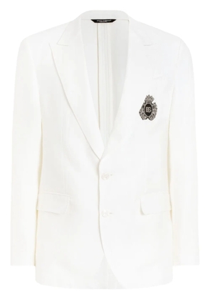 Dolce & Gabbana logo-embroidered blazer - White