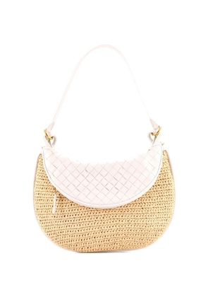 Bottega Veneta Pre-Owned Gemelli Raffia with Intrecciato Leather Medium shoulder bag - Neutrals