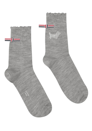 Thom Browne hector-detail stripe trim socks - Grey