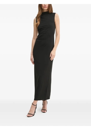 OUI mock-neck ruched maxi dress - Black