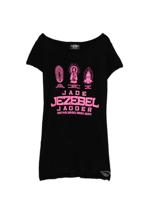 Jade Jagger logo-print T-shirt - Black