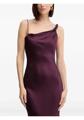 TWINSET twisted one-shoulder maxi dress - Purple