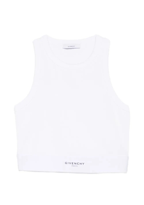 Givenchy Pre-Owned ribbed logo-band top - White