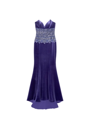 Saiid Kobeisy strapless dress with embroidered detailing - Purple