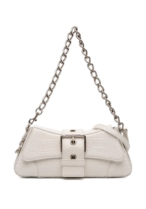 Balenciaga Pre-Owned 2022 Small Croc Embossed Leather Lindsay satchel - White