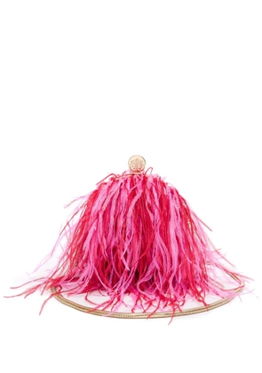 Isla Lily feathered shoulder bag - Pink