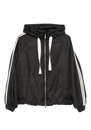 CARLA G. hooded side-stripe jacket - Black