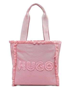 HUGO logo-embroidered tote bag - Pink