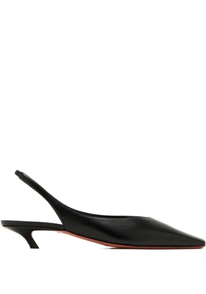 Amina Muaddi Jamie square-toe slingback-strap pumps - Black