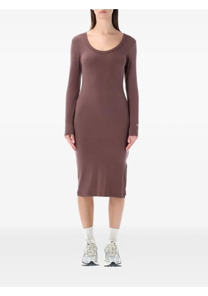 Nike long-sleeve ribbed midi dress - Brown