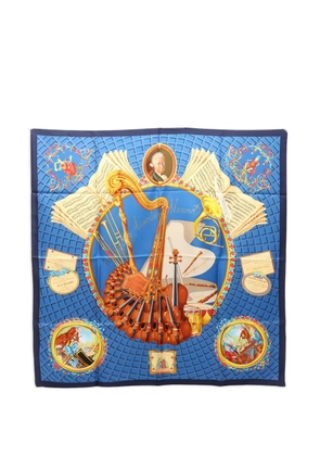 Hermès Pre-Owned 2010s Wolfgang Amadeus Mozart printed silk scarf - Blue