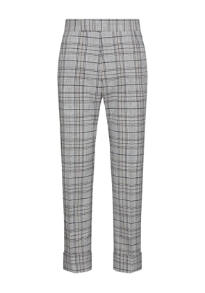 Thom Browne check-patterb back-strap trousers - Grey