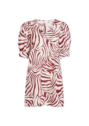 Marie Oliver Ola puffed-sleeve mini dress - Neutrals