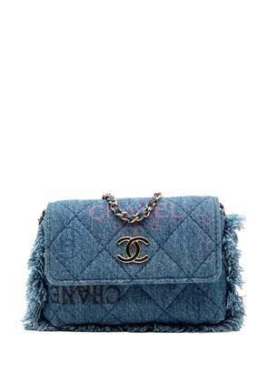 CHANEL Pre-Owned 2021 Fringe Denim Mood Clutch with Chain crossbody bag - Blue