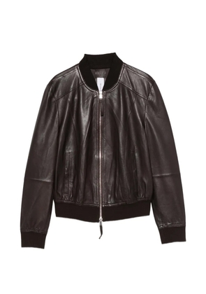 BULLY panelled lambskin jacket - Brown