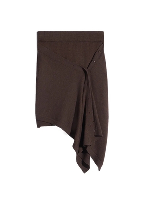 LEMAIRE buttoned asymmetric skirt - Brown