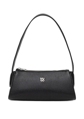 HUGO zip-top curved shoulder bag - Black
