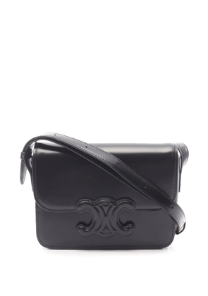 Celine Pre-Owned 2021-2026 Teen Shiny Calfskin Triomphe crossbody bag - Black