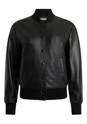 Bally press-stud leather bomber jacket - Black