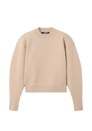 Jacquemus logo-embroidered piqued sweater - Neutrals