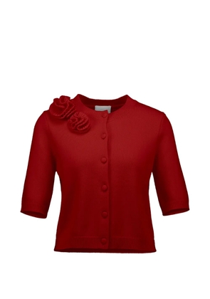 Allude floral-detail cardigan - Red