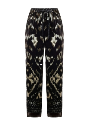 Pierre-Louis Mascia all-over print drawstring-waist trousers - Black