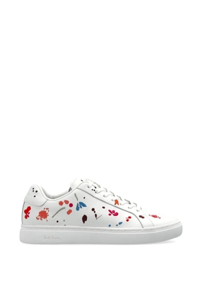 Paul Smith floral leather sneakers - White