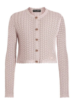 Dolce & Gabbana crochet-knit cropped cardigan - Pink