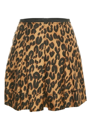 Louis Vuitton Pre-Owned pleated animal-print mini skirt - Brown