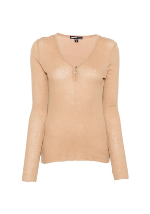 James Perse ribbed henley top - Neutrals