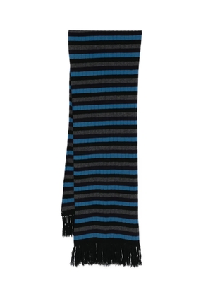 Dolce & Gabbana Pre-Owned 2000's striped fringed wool scarf - Blue
