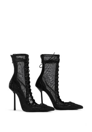 Le Silla Colette embellished lace-up boots - Black