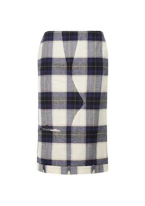 pushBUTTON plaid-pattern midi skirt - Neutrals