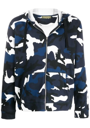Valentino Garavani camouflage-print hoodie - Blue