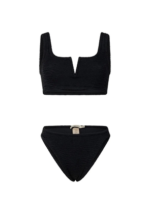 PARAMIDONNA Serena V-neck textured bikini - Black