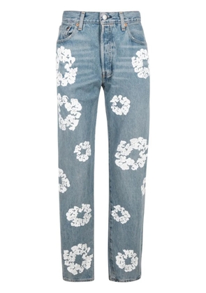 Denim Tears x Levi's Cotton Wreath-print straight-leg jeans - Blue