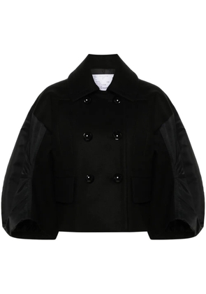 sacai panelled double-breasted jacket - Black