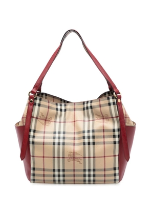 Burberry Pre-Owned 2000-2017 Small Leather Trimmed Haymarket Check Coated Canvas Canterbury tote bag - Brown