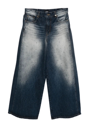 We11done rhinestone straight-leg jeans - Blue