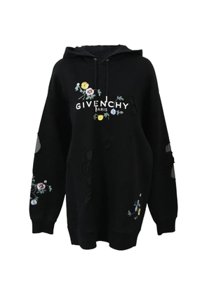 Givenchy Pre-Owned floral-embroidered logo hoodie - Black