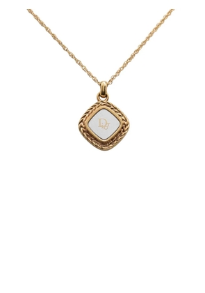 Christian Dior Pre-Owned 20th Century Gold Plated Enamel Logo Pendant Necklace costume necklace