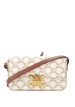 Celine Pre-Owned Triomphe East-West Triomphe Coated Canvas shoulder bag - White