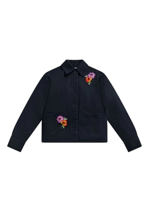 AREA embroidered-flower cargo jacket - Blue